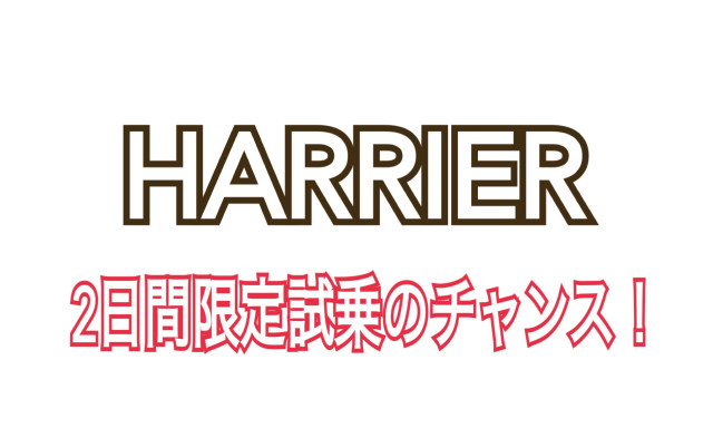 【津幡店】ハリアー試乗！2日間限定！急がなきゃ！