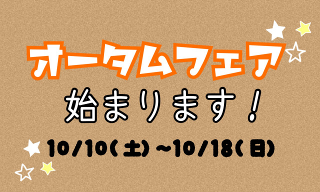 【南店】オータムフェア始まります☆