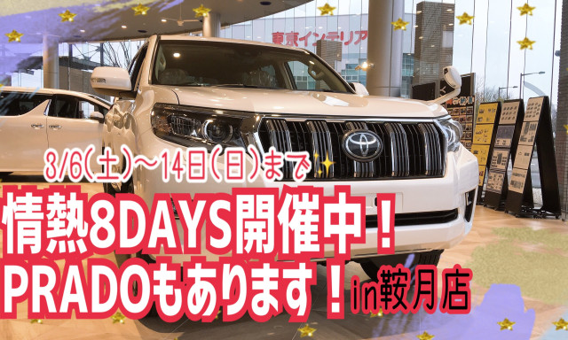 【鞍月店】情熱8DAYS開催中！PRADOもあります！！！【決算セール】