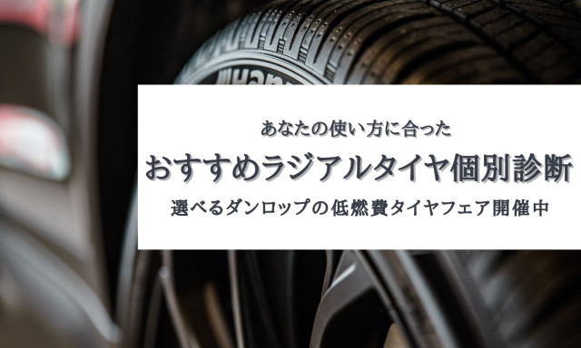 【鞍月店3月限定価格】あなたにオススメのラジアルタイヤを個別診断！《選べるダンロップの低燃費タイヤフェア開催》！