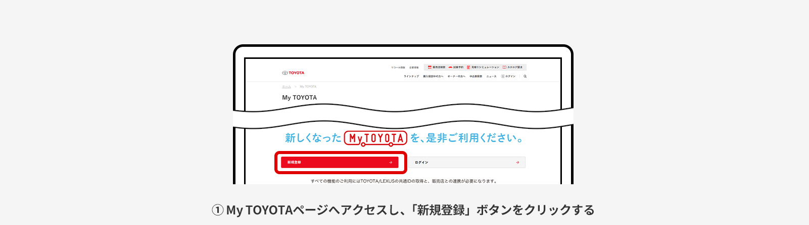 My TOYOTAのアカウント取得方法 説明イメージ01