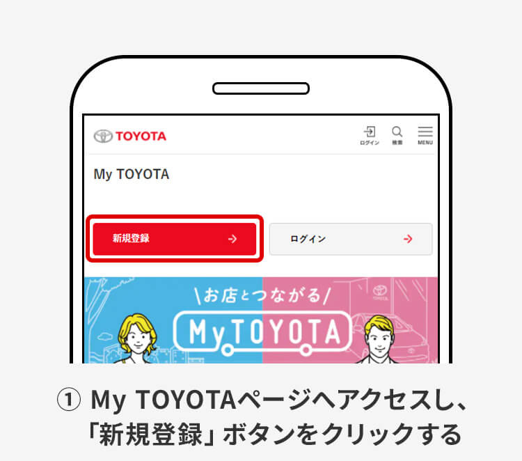 My TOYOTAのアカウント取得方法 説明イメージ01