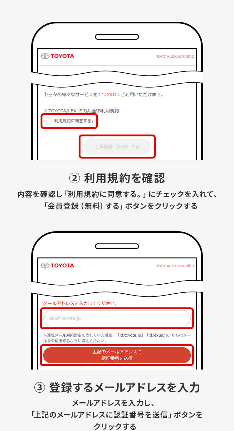 My TOYOTAのアカウント取得方法 説明イメージ02