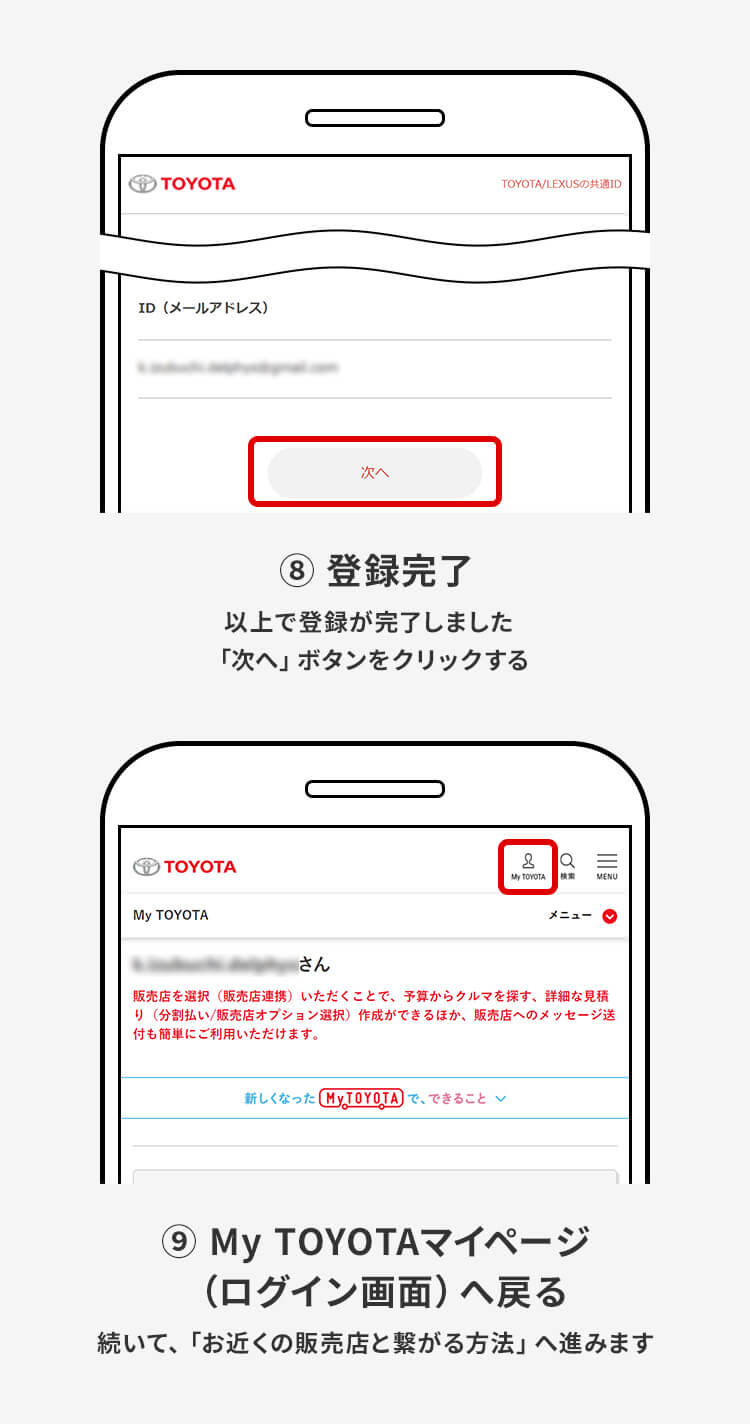 My TOYOTAのアカウント取得方法 説明イメージ05